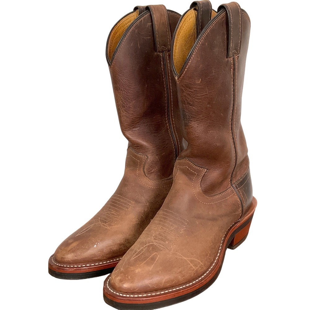 Chippewa Boots Mens 7EE Brown Cowboy Leather Oil Reist Vibram Sole‎ Handmade USA